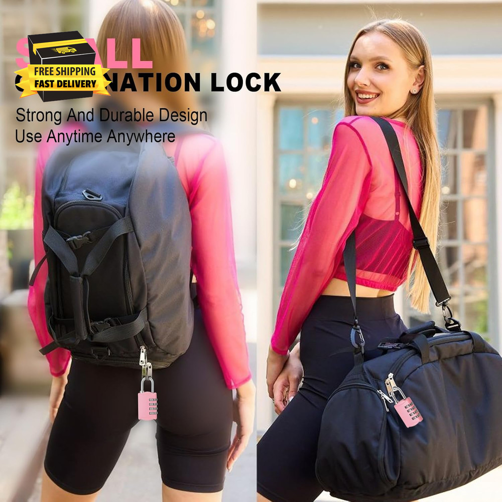 Small Combination Lock for Locker, 4-Digit Mini Combo Lock for Backpack and Lugg