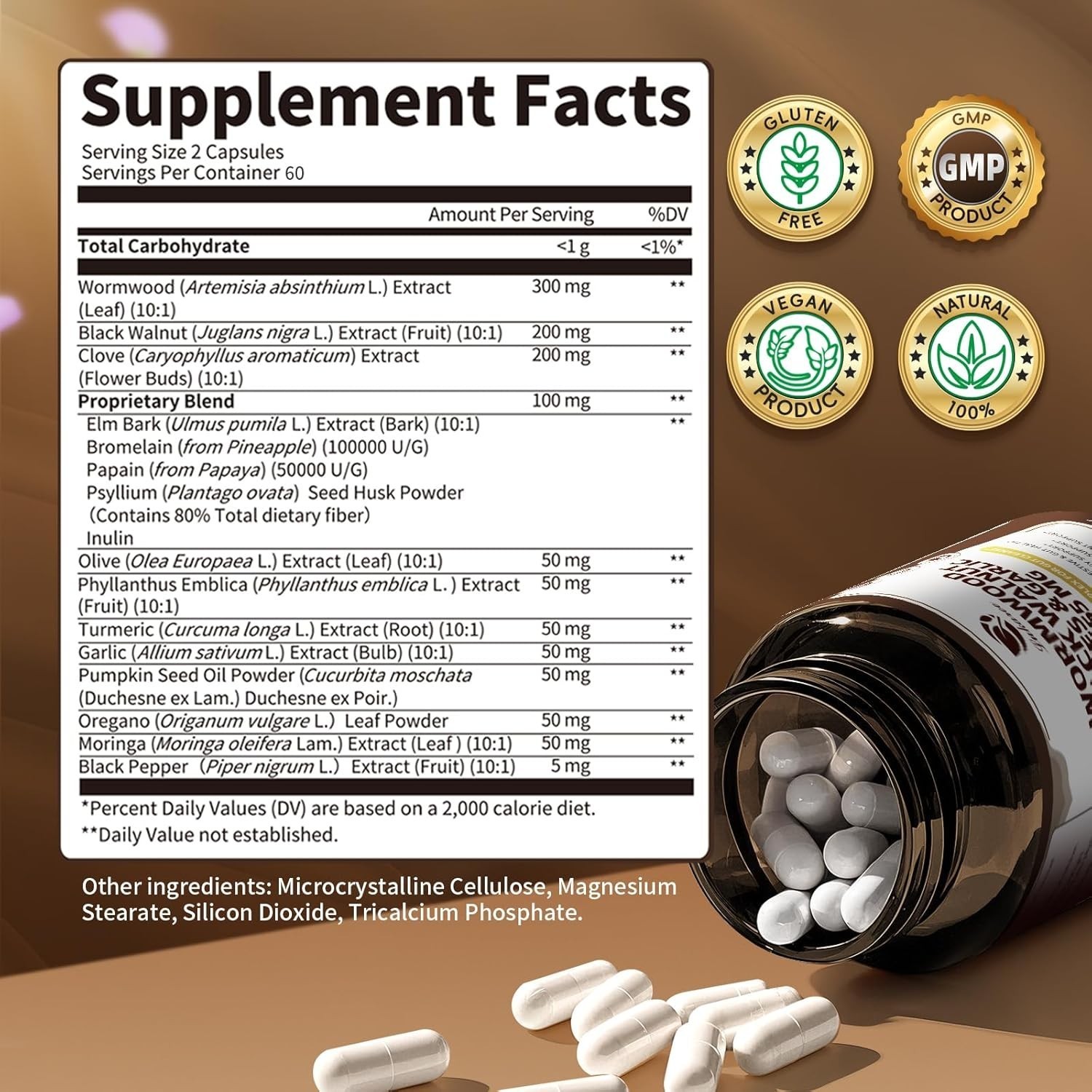 Parasite Cleanse Tincture Wormwood, Black Walnut Hull, Clove with Garlic Oregano