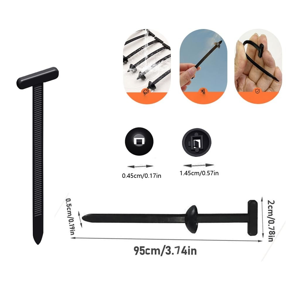 T Zip Tie 120 Pack Cable Tie Buckle Fixion Tools Nylon Universal Self Locking Fe