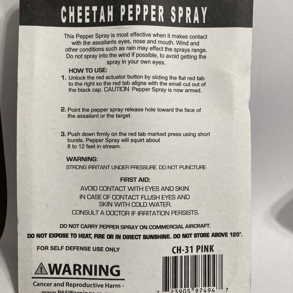 Cheetah Pepper Spray Maximum Strength Pink