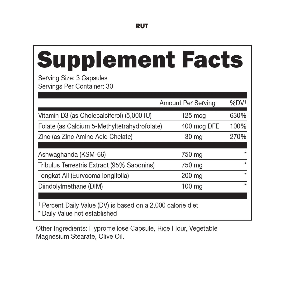 BUCKED UP RUT TESTOSTERONE BOOSTER 90 Capsules 30 Servings Hormone Balance Mood