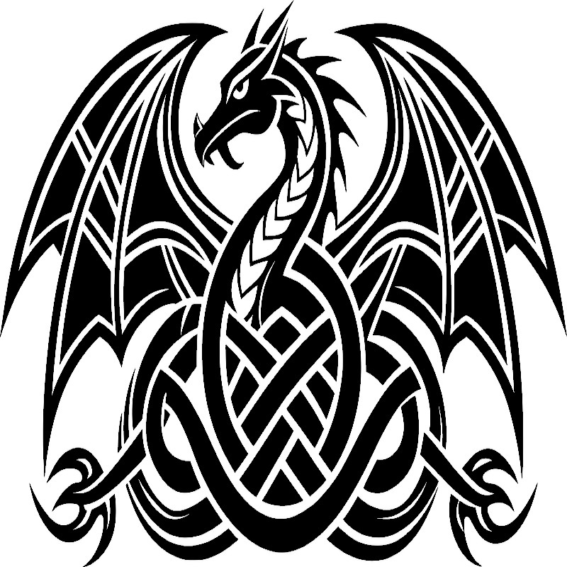 30 Custom Black Celtic Dragon Personalized Address Labels