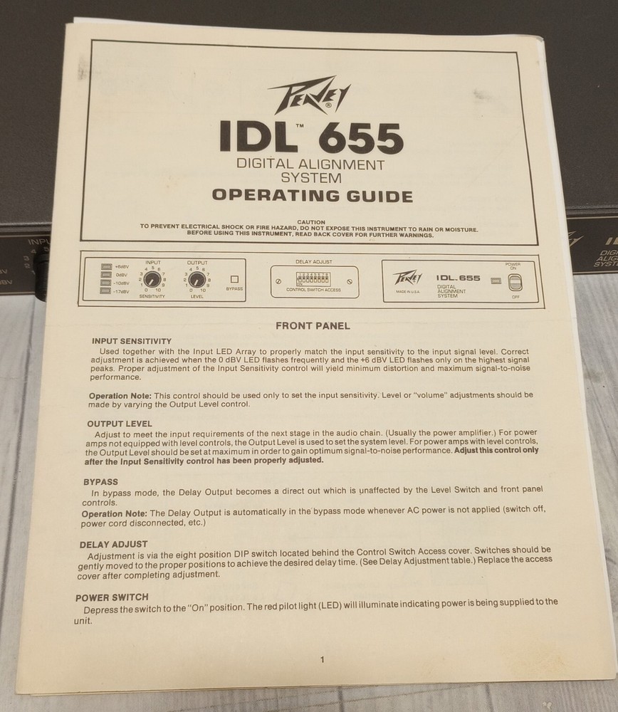 Peavey IDL 655 Digital Alignment System ~Tested & Working~