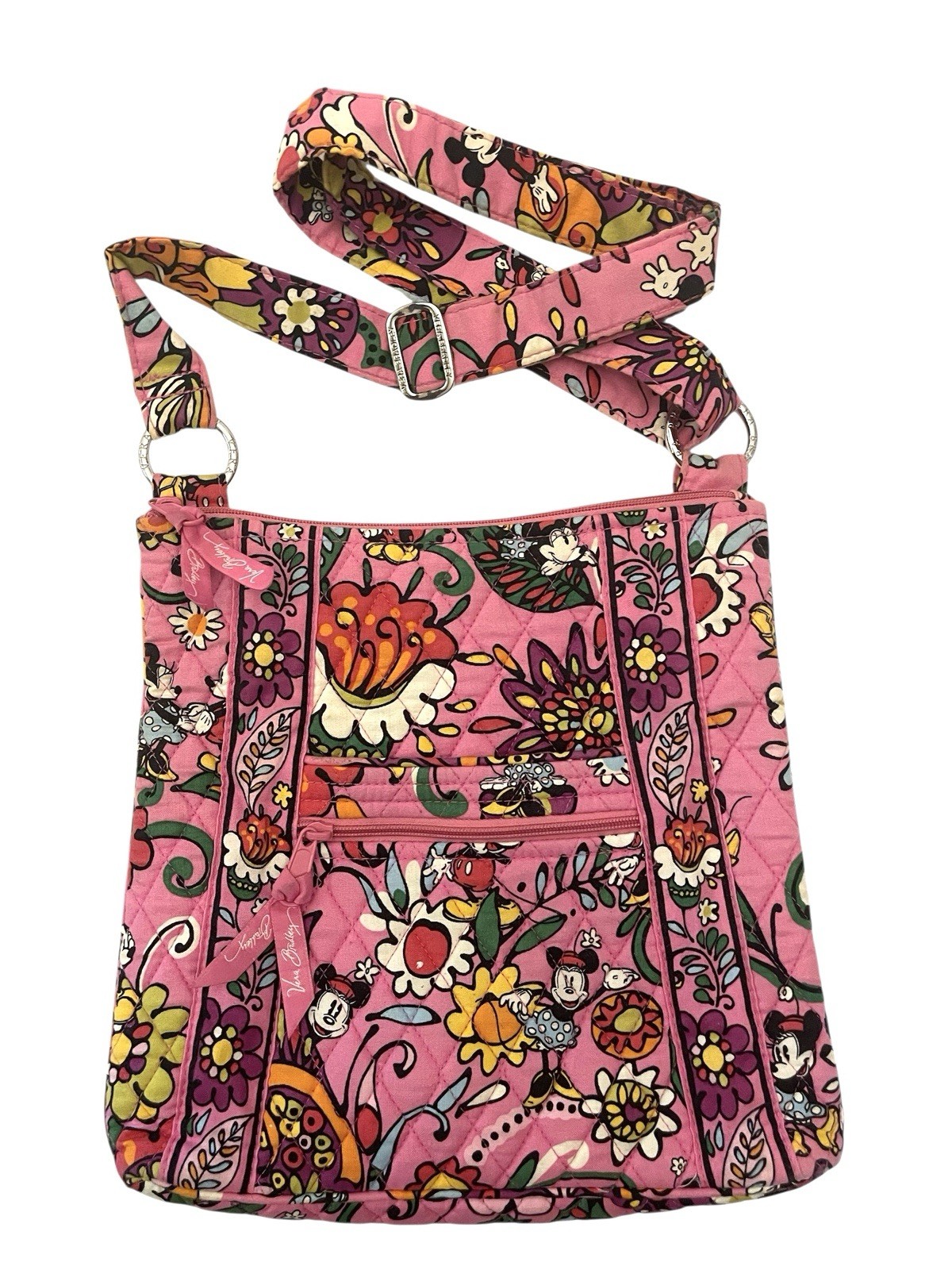 DISNEY VERA BRADLEY Mickey Minnie Just Mousing Around 11” Pink Hipster Crossbody