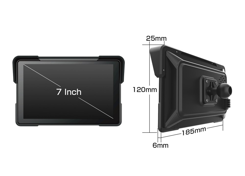 7" IPS Touch Screen Motorcycle Stereo Wireless CarPlay Android Auto Bluetooth 4K