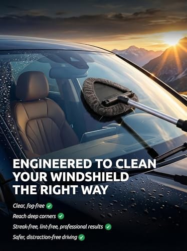 Car Window Cleaning Tool, Windshield Wiper Cleaner with Black & Grey
