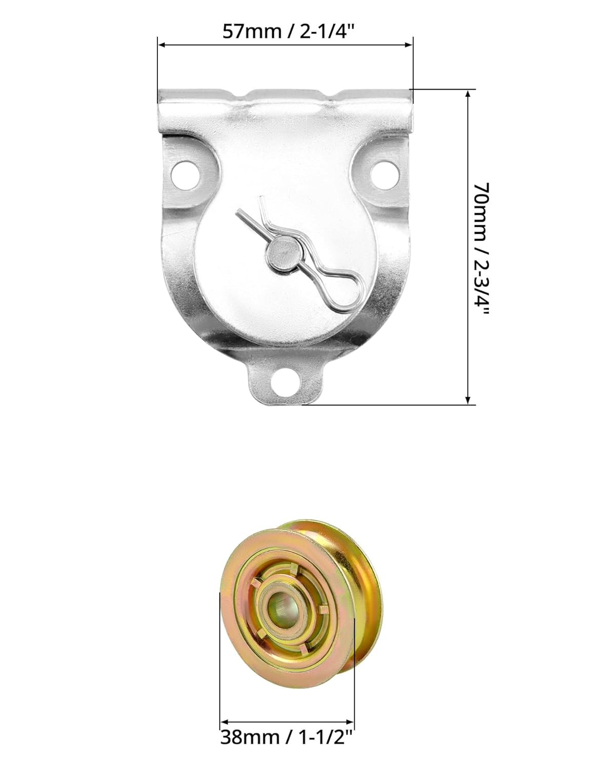 Wall Mount Pulleys, 6 Pcs 1-1/2" Ceiling Mount Single Pulley V-Groove Pulley Har