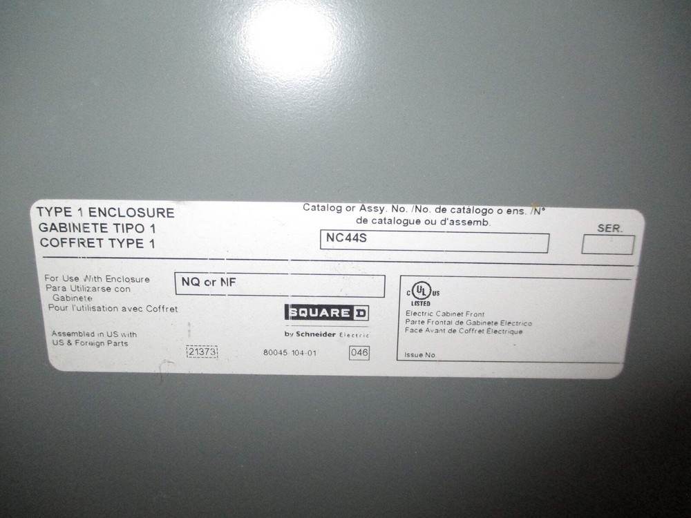 Square D Breaker Panel Cover NC44S Surface Mount New Surplus