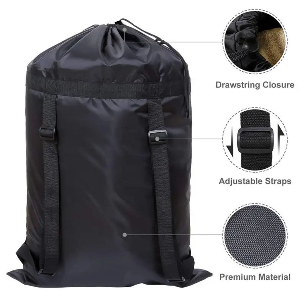 Extra Large Laundry Bag Backpack Heavy Duty Washing Clothes Drawstring 56x87 CM