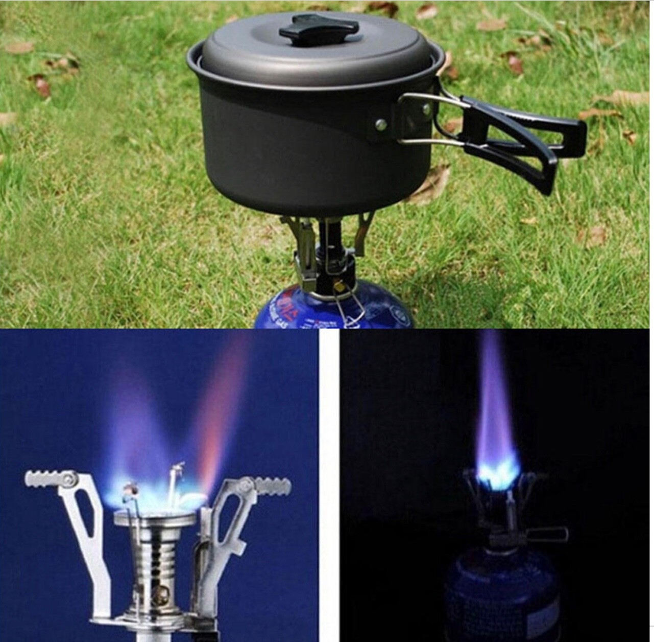 Portable Outdoor Picnic Gas Burner Foldable Camping Mini Steel Stove Case New