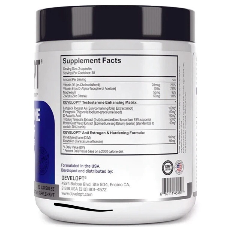 Testosterone Booster Muscle Enhancer Estrogen Blocker DEVELOPT Exp: 04-2026