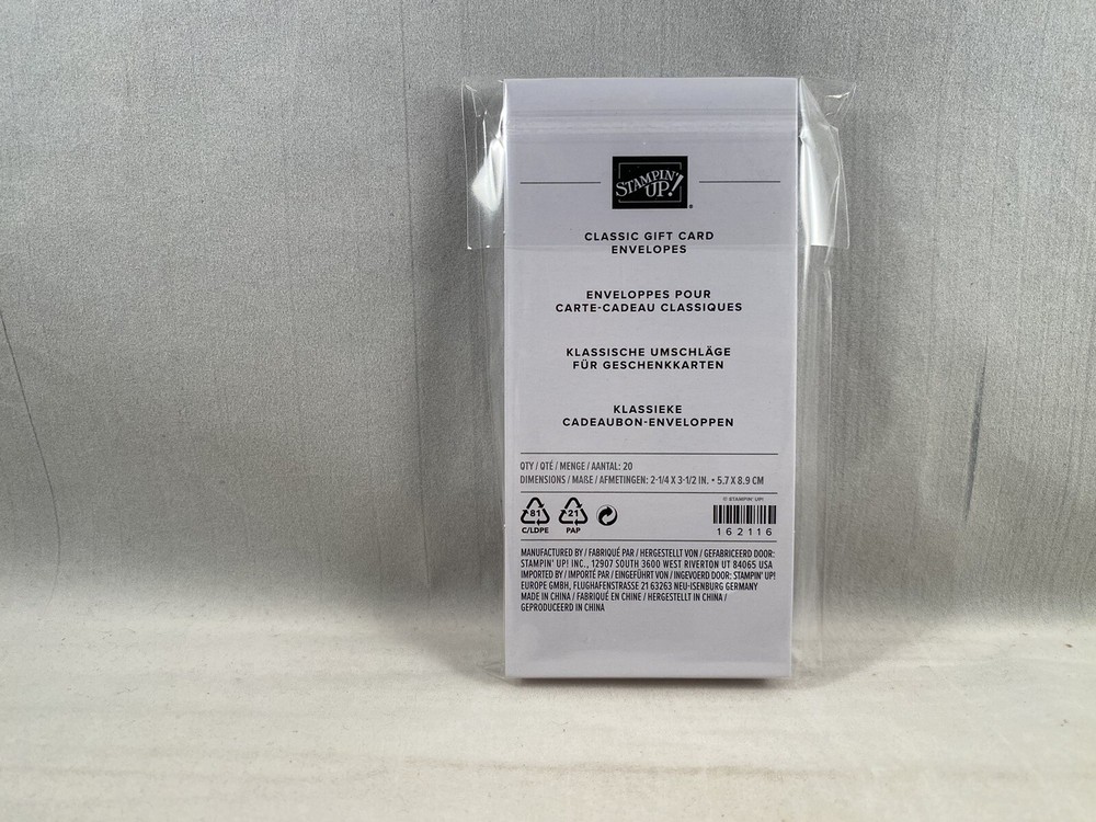 CLASSIC GIFT CARD Envelopes Stampin Up H23