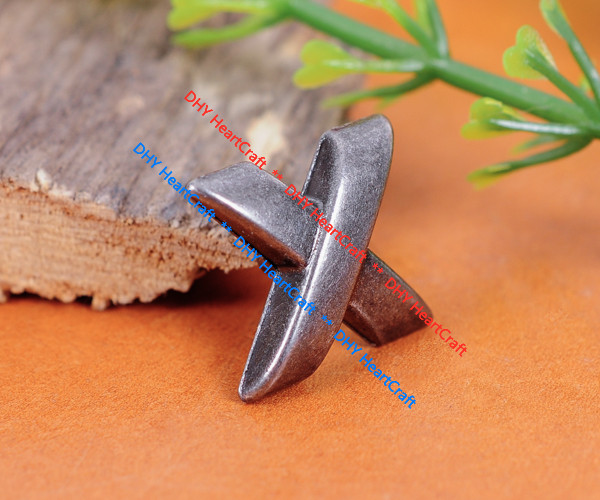 30X Retro Silver Biker X Shape Fast Rivets Spike Studs For Leathercraft 15*14mm