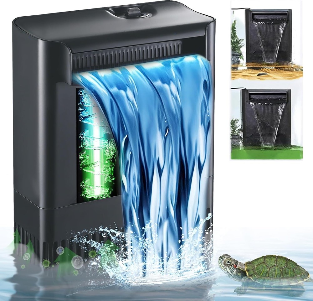Turtle Tank Filter Aquarium Filter Power Adjustable 20-75 Gal. 290GPH Large
