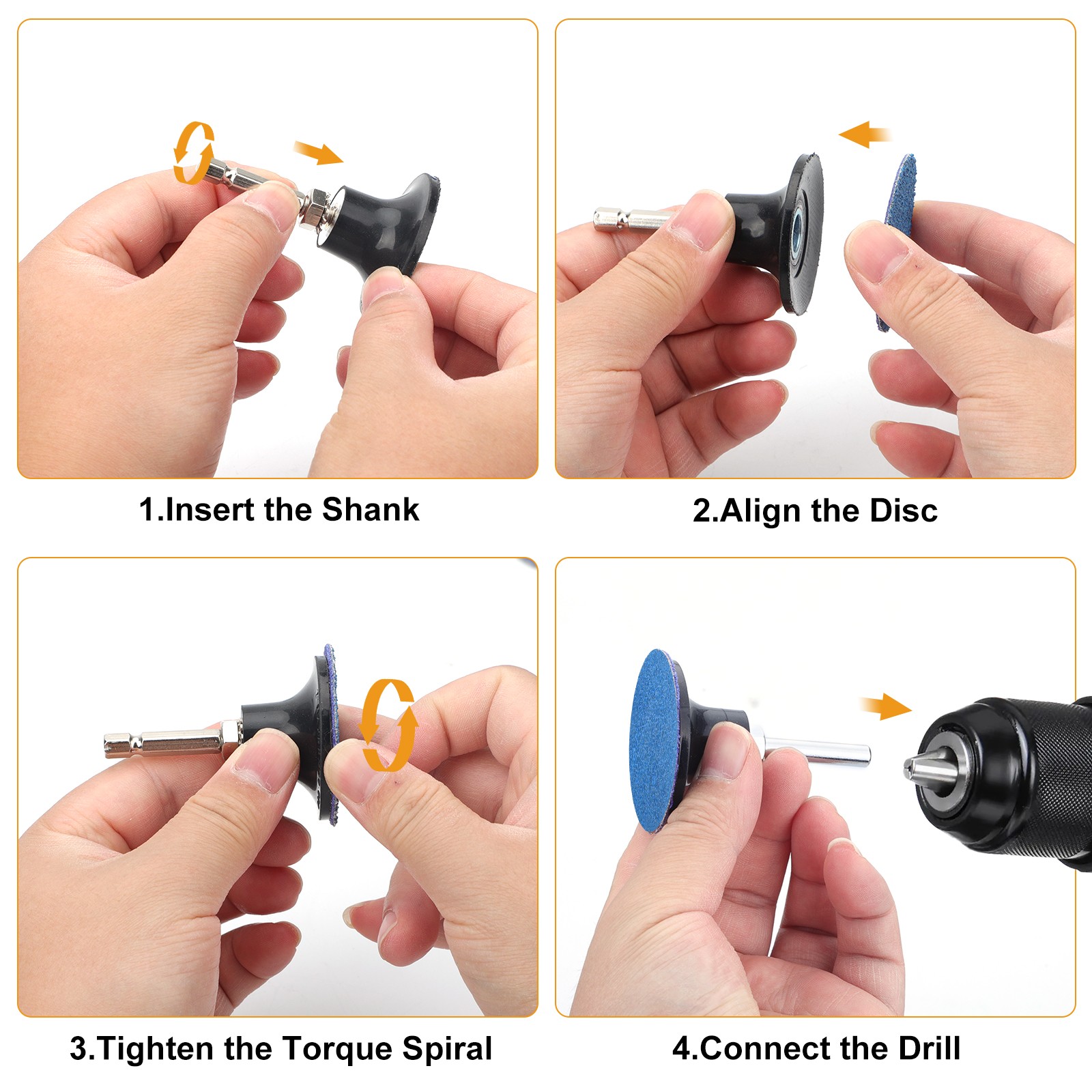 52PCS 2 inch 36 Grit Zirconia Roll Lock Die Grinder Quick Change Sanding Discs