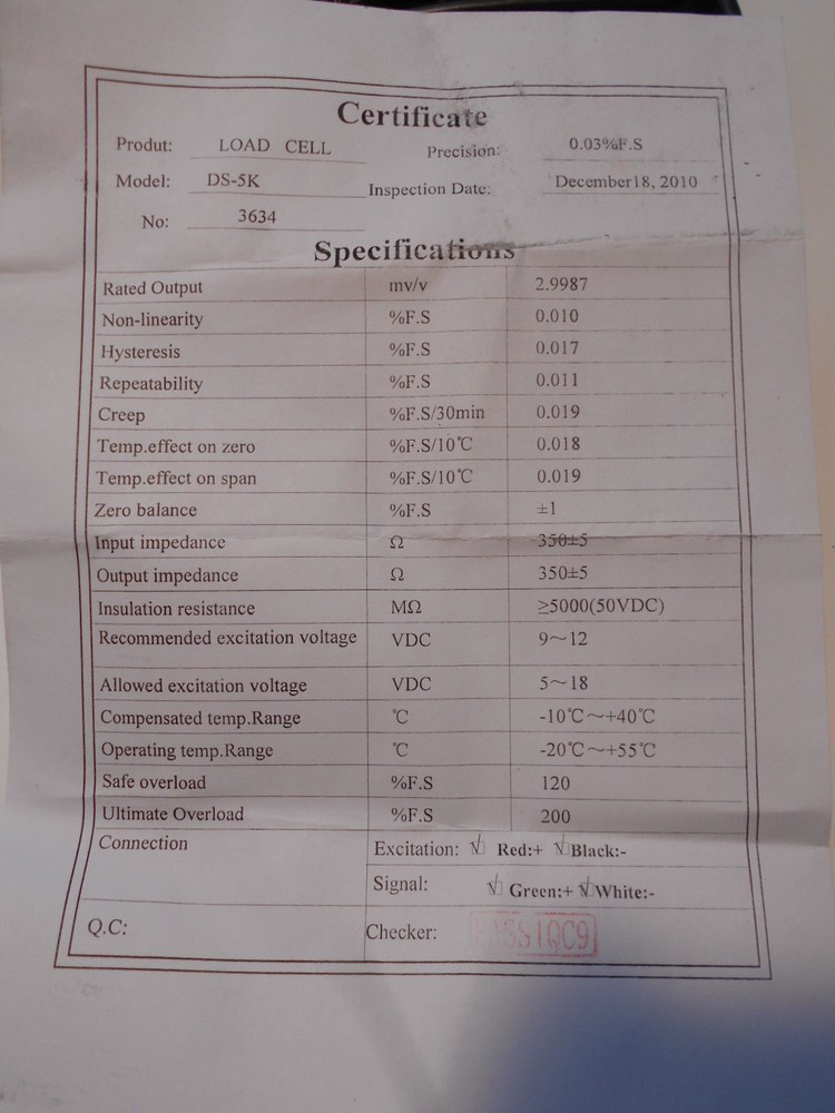 Diamond DS 5K 5000 LB S-Type Load Scale
