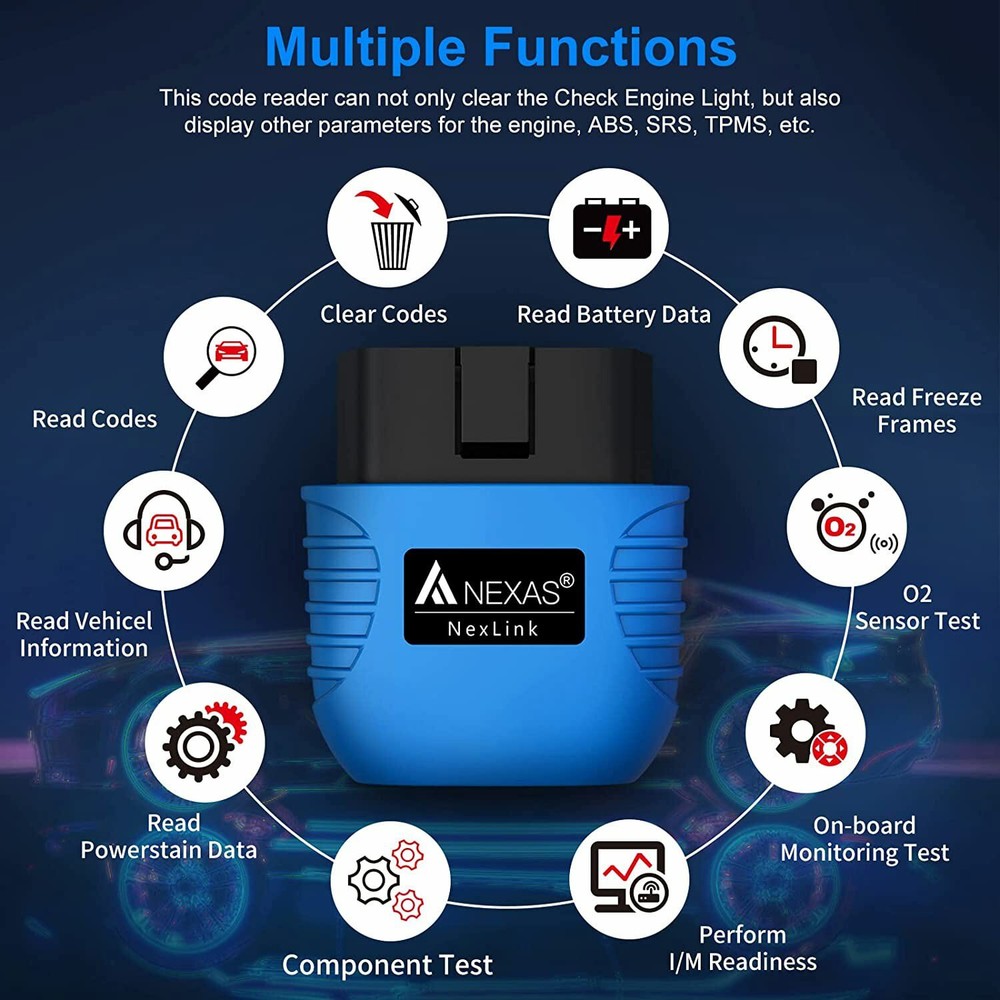 NEXAS NexLink Car Bluetooth OBD2 Scanner Diagnostic Scan Tool for IOS Android
