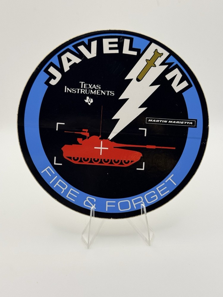 Javelin Fire & Forget Missile Program Decal Texas Instruments Martin Marietta