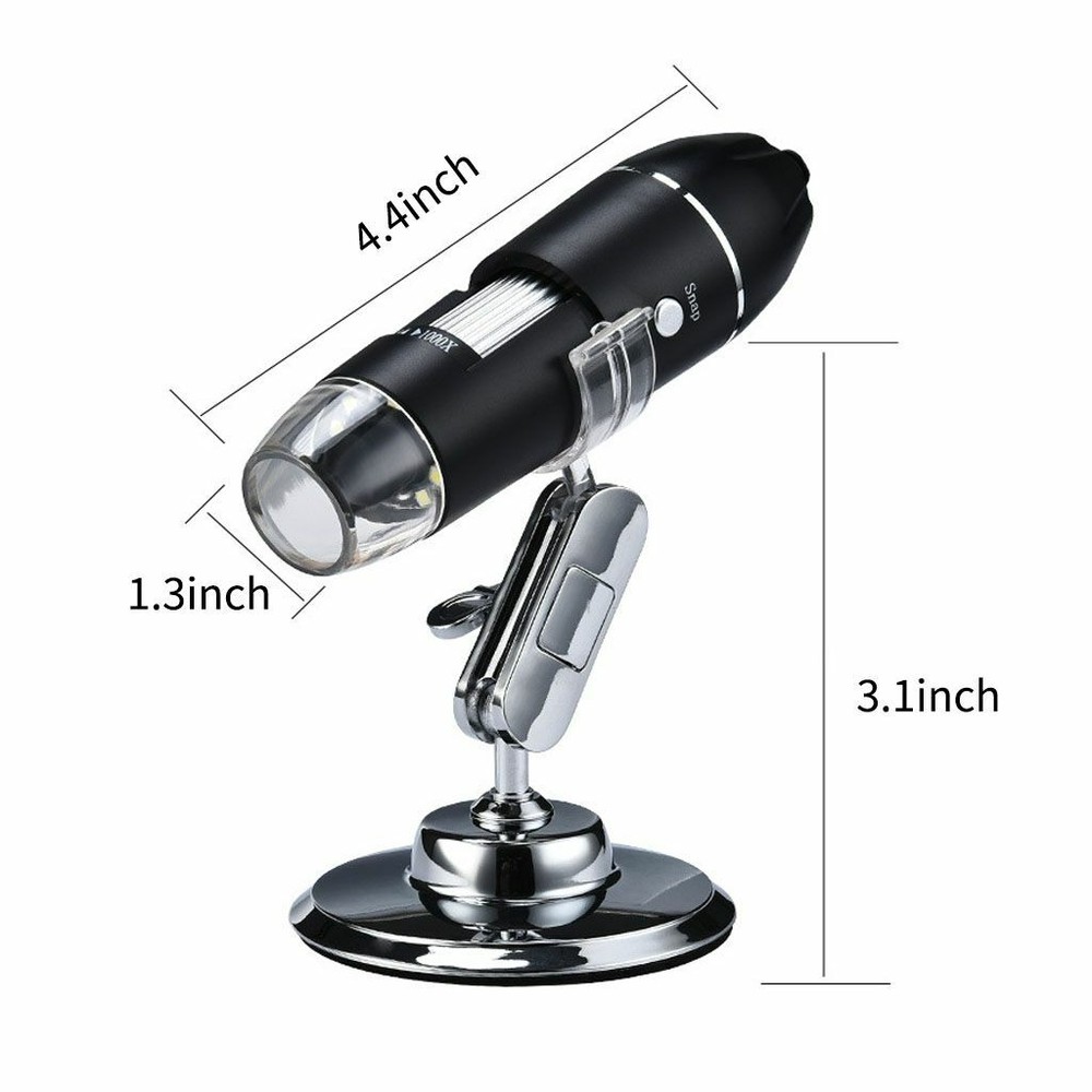 0x-1000x 8 LED Digital Microscope Camera Handheld USB Magnification Endoscope