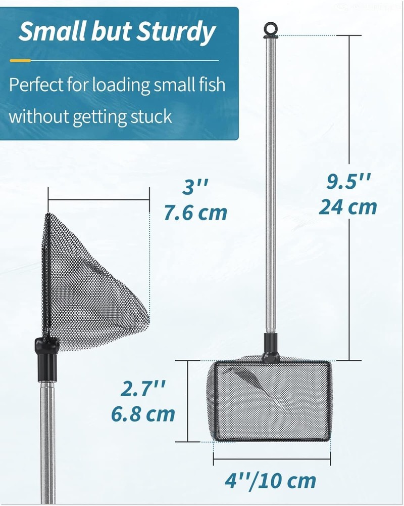 Compact Extendable Fish Net for Betta Tanks and Small Ponds - Lightweight Design