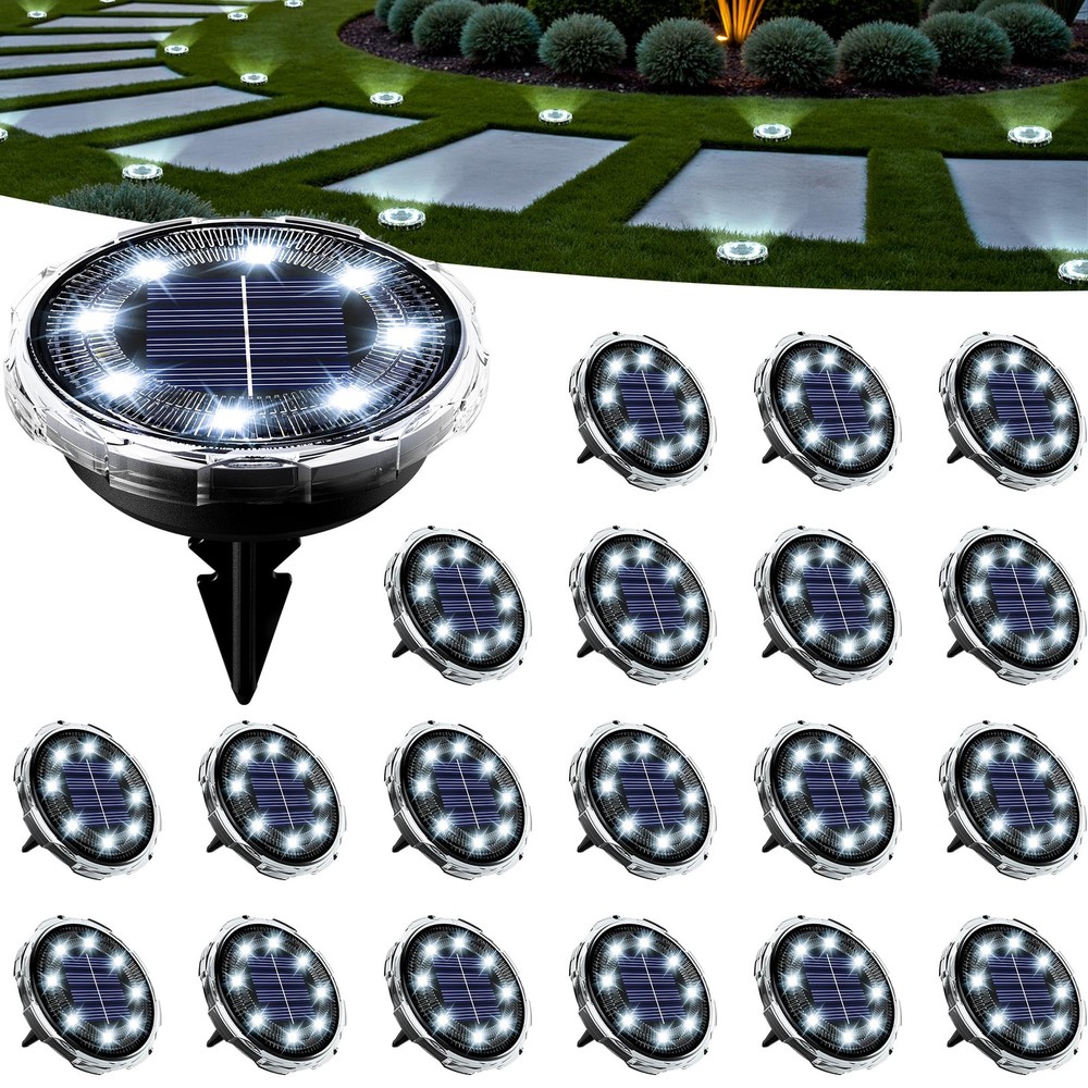 SOLPEX Solar Ground Lights 20 Pack, Pathway 20 Cool White
