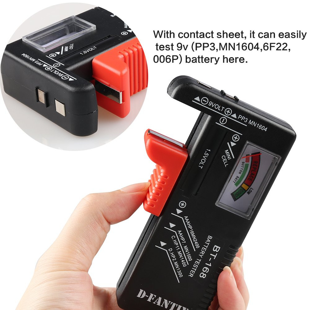 Battery Tester, Universal Battery Checker Small Battery Testers for AAA AA C D 9