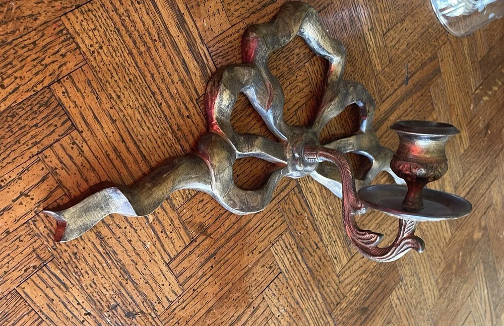 Brass Candle Wall Sconce VTG