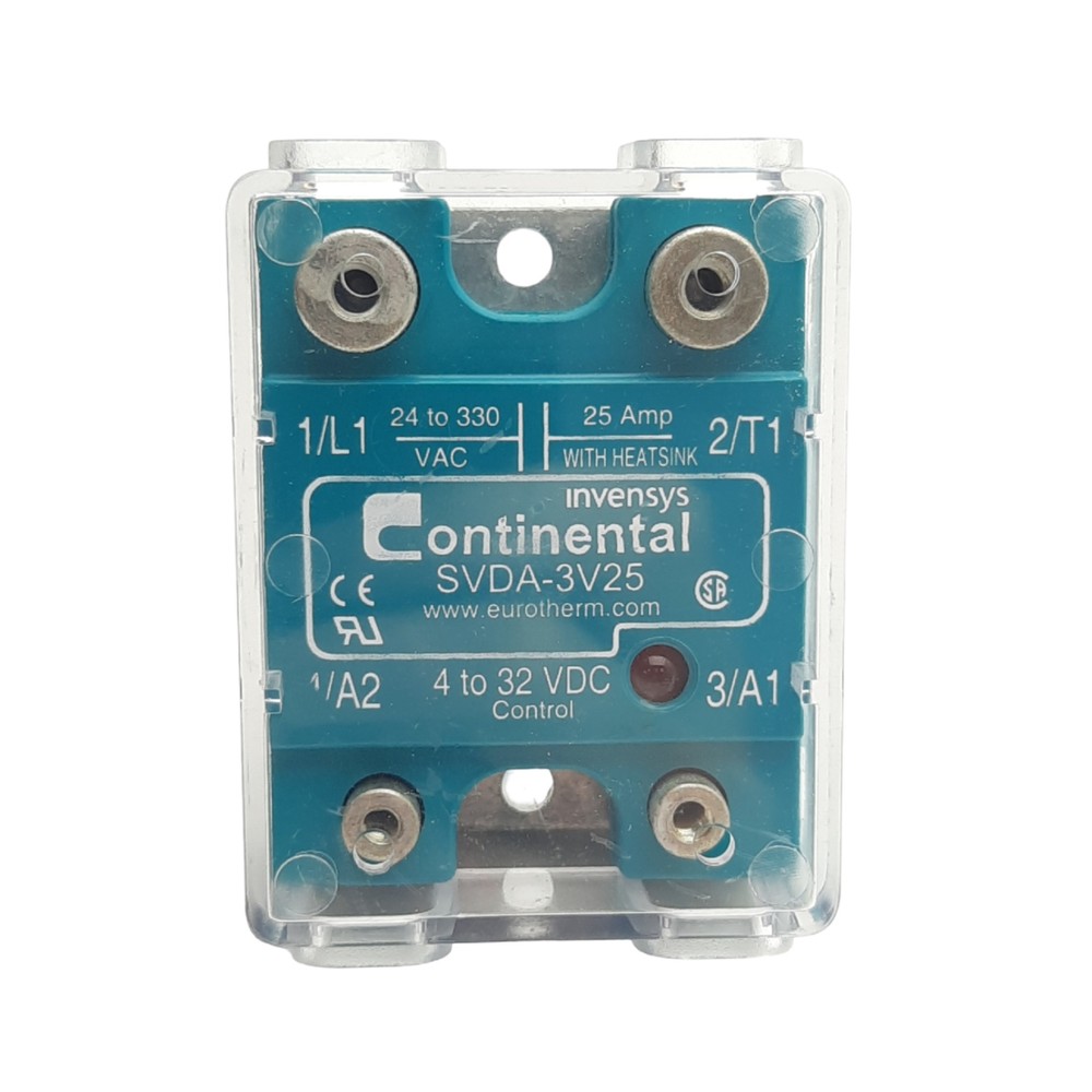 Continental SVDA-3V25 Solid State Relay 24-330VAC, 25A, 4-32VDC Control