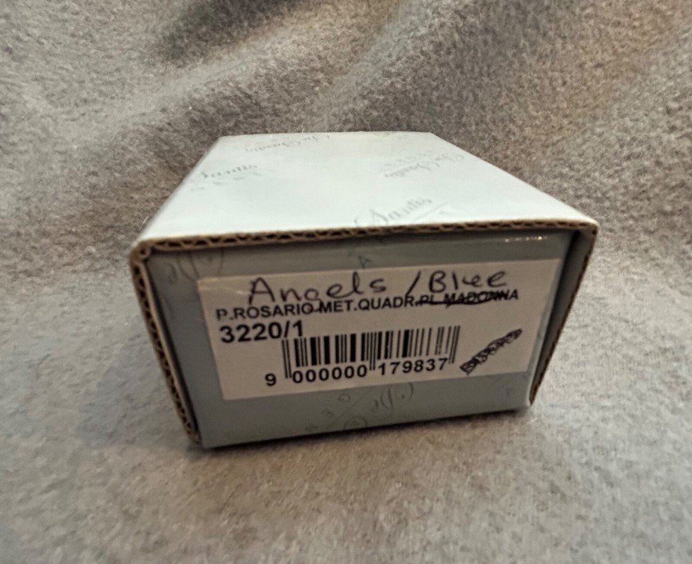 DeSantis ARGENTI (Italy) - 925 S. Silver Rosary in Filigree Box - ANGELS - Blue