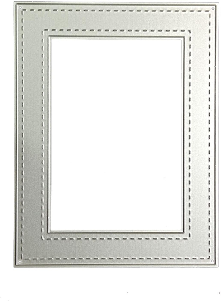Silver Rectangle Frame Die Cut for Card Making, Scrapbooking Die-Cuts, Frame Met