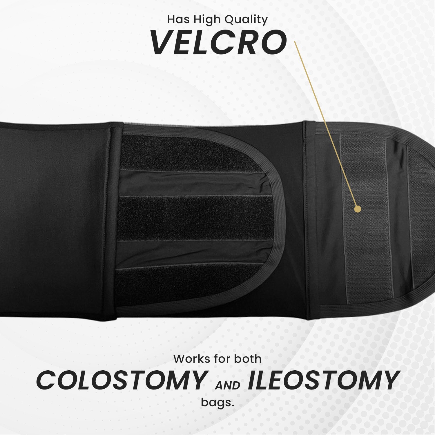 Elite Ostomy Support Belt, Black, For Colostomy & ileostomy bag support, Unisex