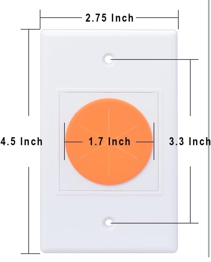 12 Pack Cable Pass Through Wall Plate Round Silicone with Mounting Bracket
