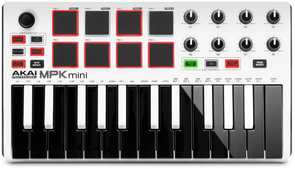 Akai Professional MPK Mini MKII 25-key Keyboard Controller - S.E. White