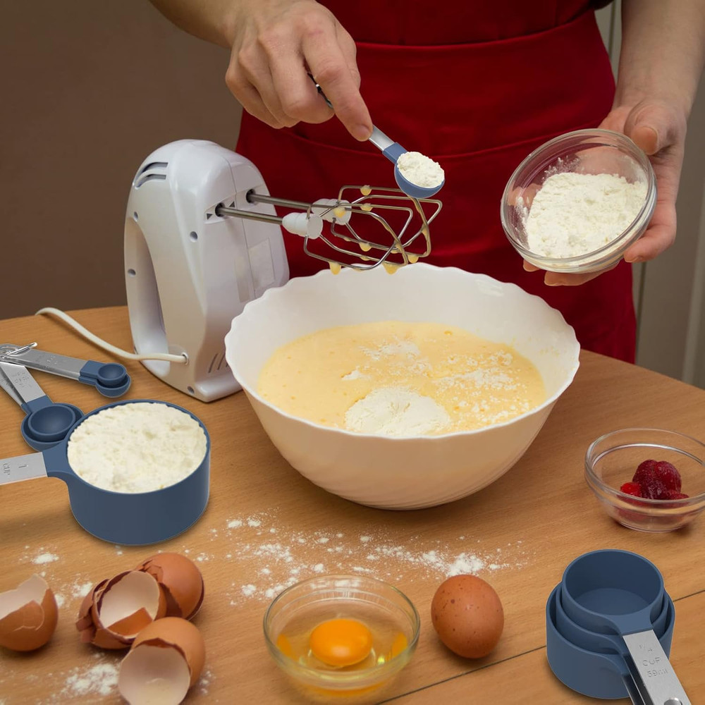 TILUCK Measuring Cups & Spoons Set, Stackable Cups and Spoons, Nesting Measure C