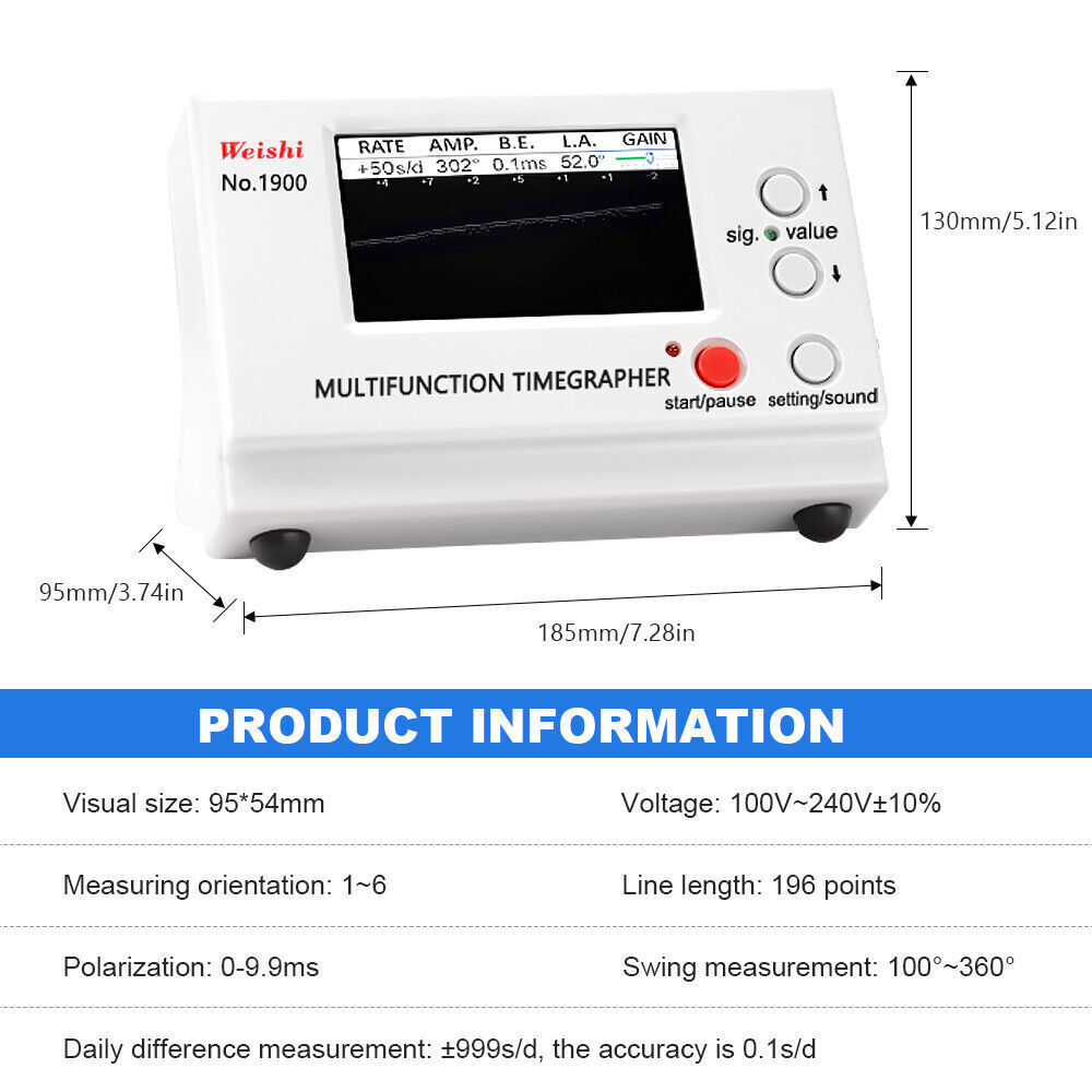 No.1900 Watch Timegrapher Tester Mechanical Calibration Tool Multi-Function