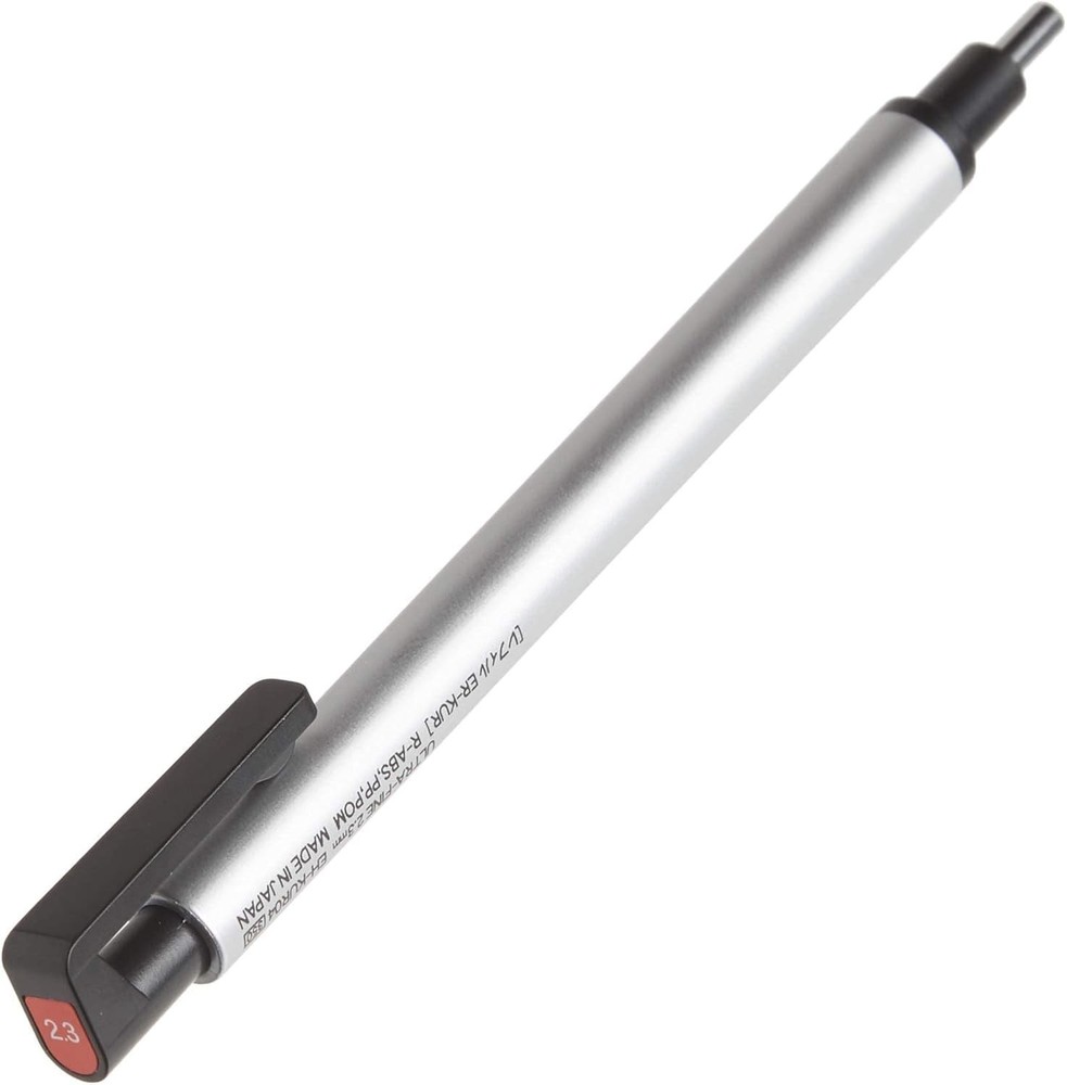 Precision Round 2.3mm Mono Zero Eraser - Refillable, Lightweight, Silver