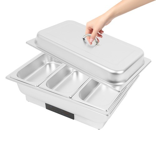 9L Electric Chafing Dish with Temperature Control & 3 Compartments