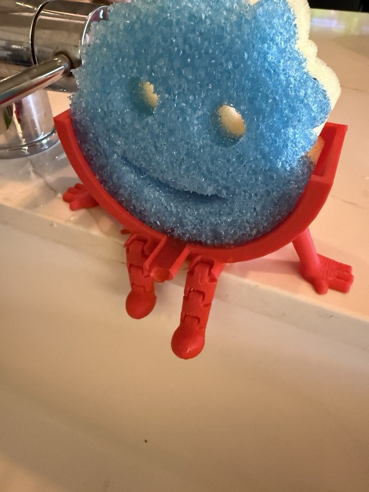 Red Scrub Daddy Holder with drainage.