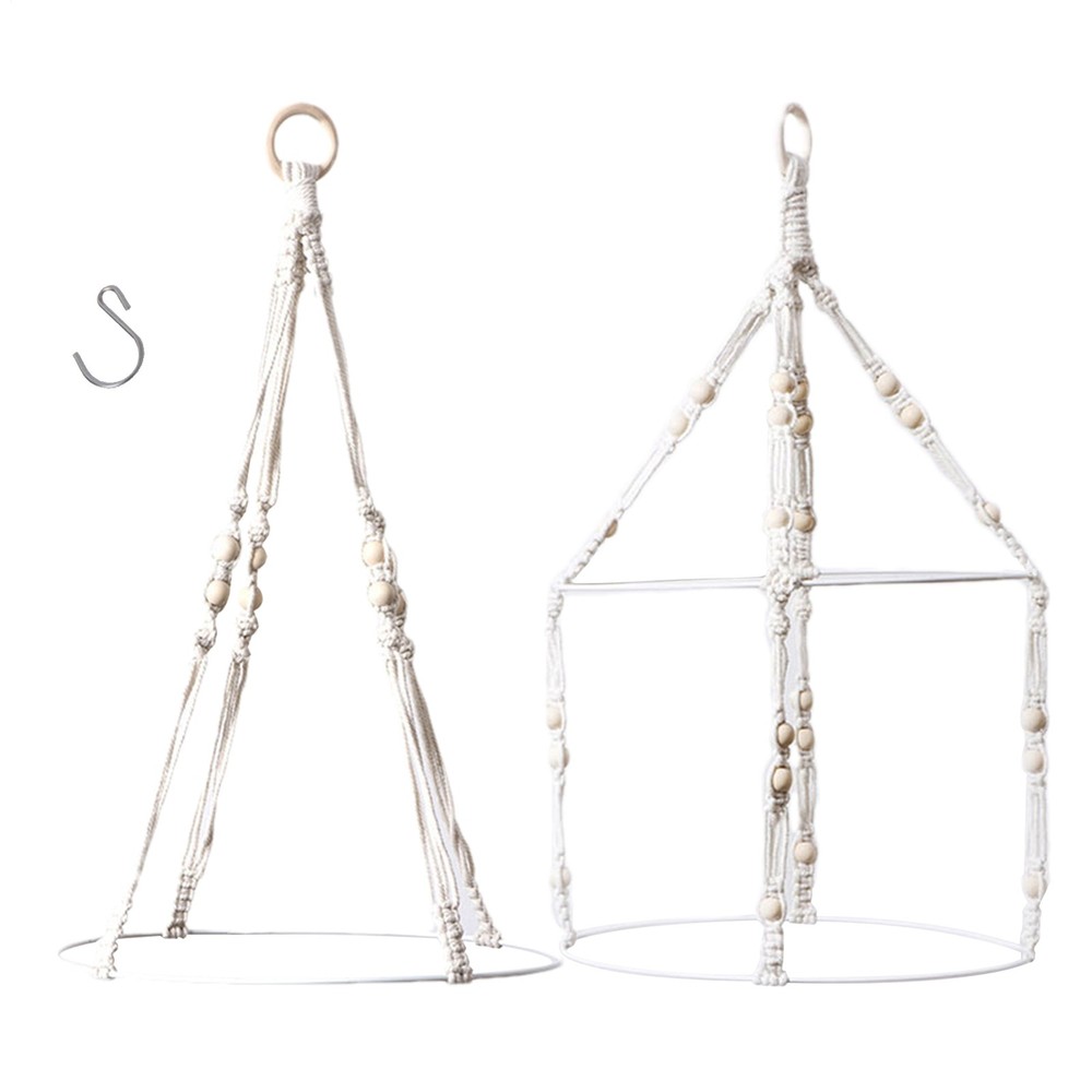 Hanging Drying Rack for Herb Macrame Flower Drying Rack W/ Hooks Macrame Hanging