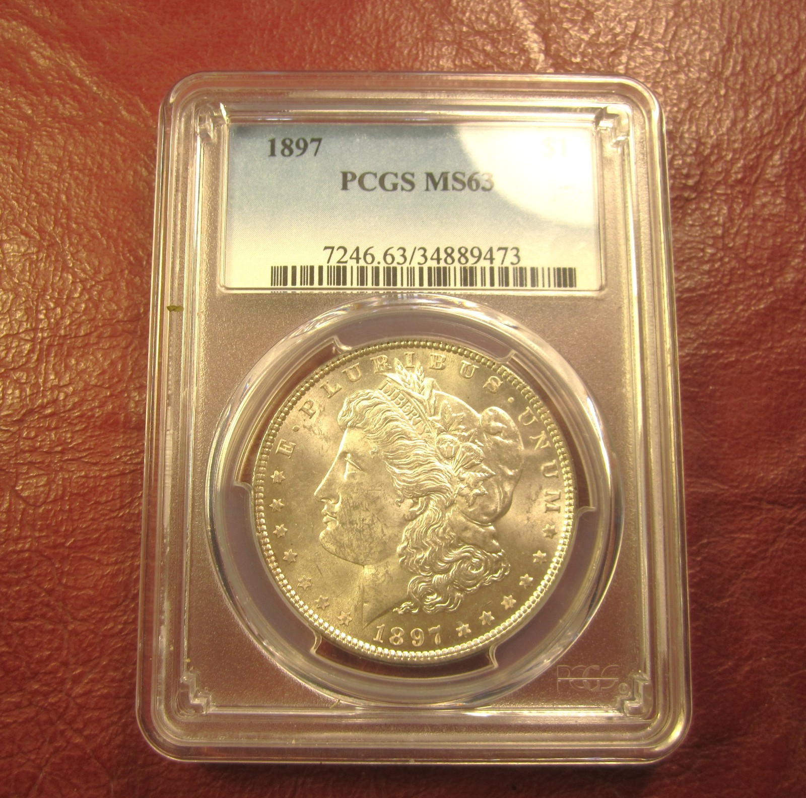 1897 MORGAN DOLLAR MS63 PCGS *** BLAST WHITE SILVER DOLLAR CERTIFIED MINT STATE