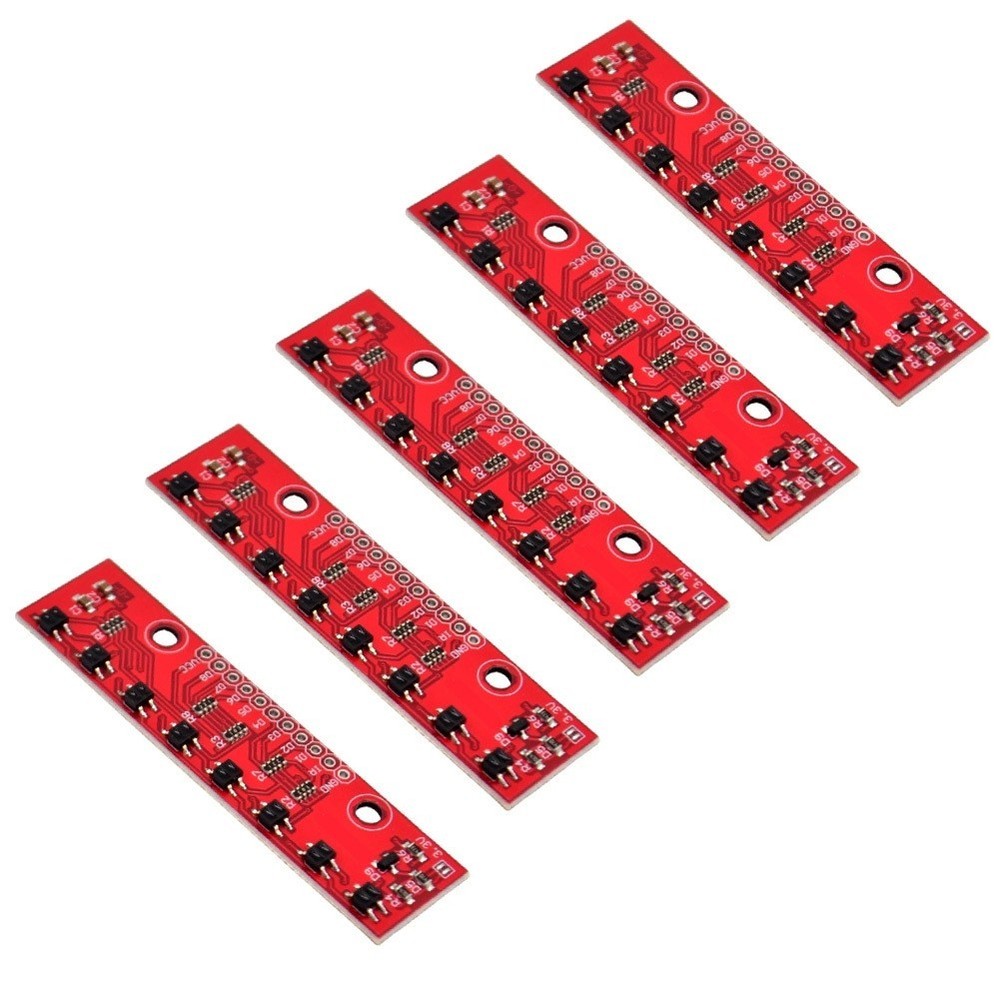 DIY Robotics Module 8-Way Line Detector Red PCB Compact 65.7x16mm Dimensions