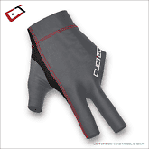 Cuetec AXIS Pool/Billiards Gray Glove; Left Bridge Hand, Large