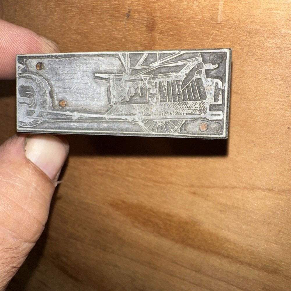 Print Block ( Tractor Pulling Wagon ) Farm Implement #3 Nice Image.