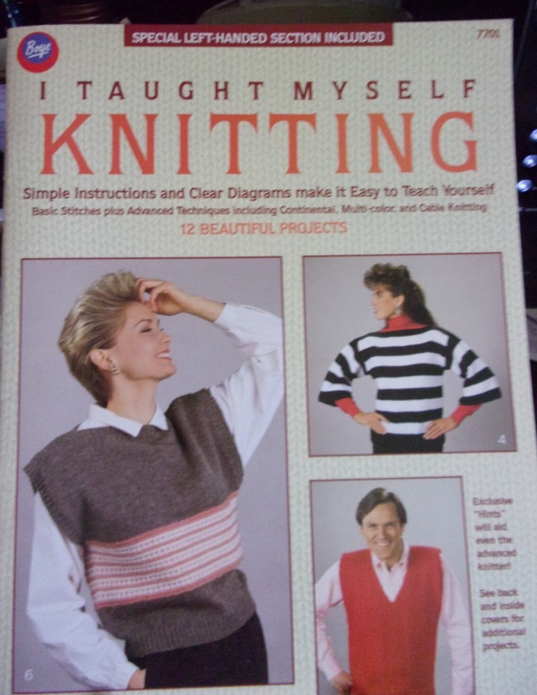 "I Taught Myself Knitting" Instruction Booklet  with 12 Projects
