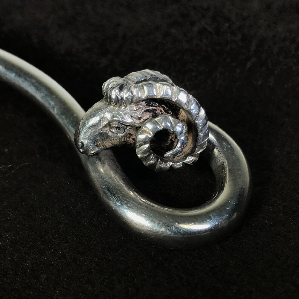 Figural Continental 800 Silver Spoon Ram