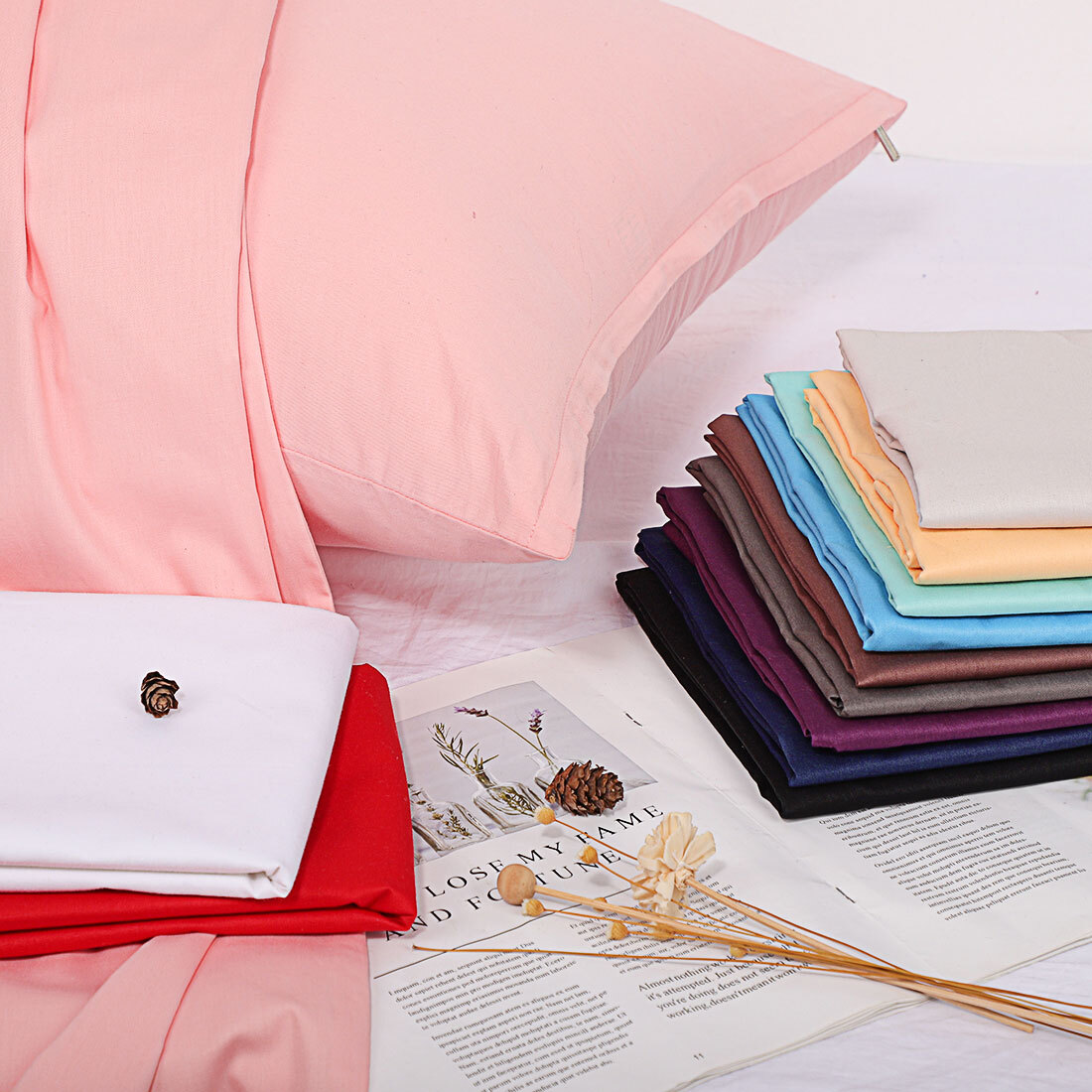 Set of 2 Zippered Pillow Cases Pillowcase Cover Egyptian Cotton Body Pillow case