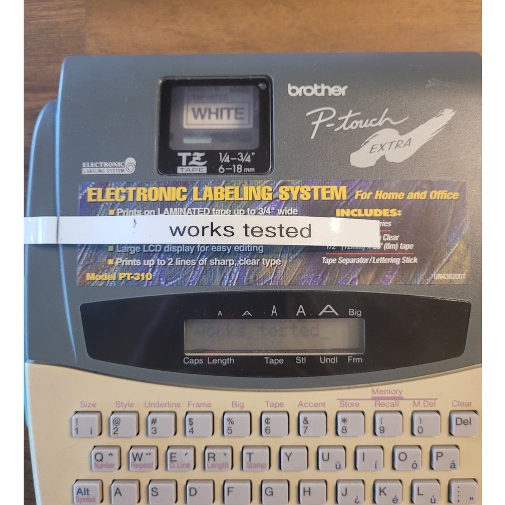 Brother P-Touch Extra PT-310 Thermal Label Printer Tested AC Adapter EUC