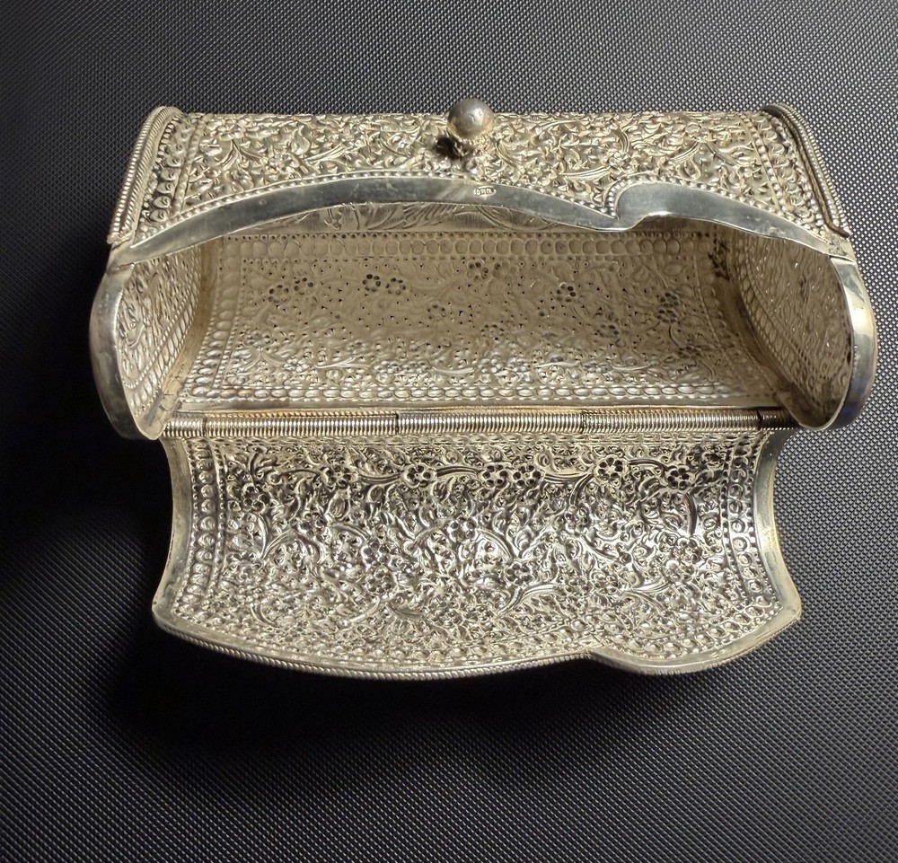 Antique .925 Silver Ornate Floral Box