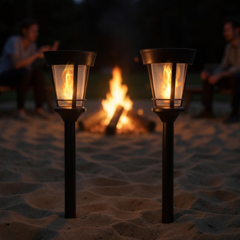 Fox Flame Classic Solar Path Torch - Elegant Flickering Flame Effect with Pat...