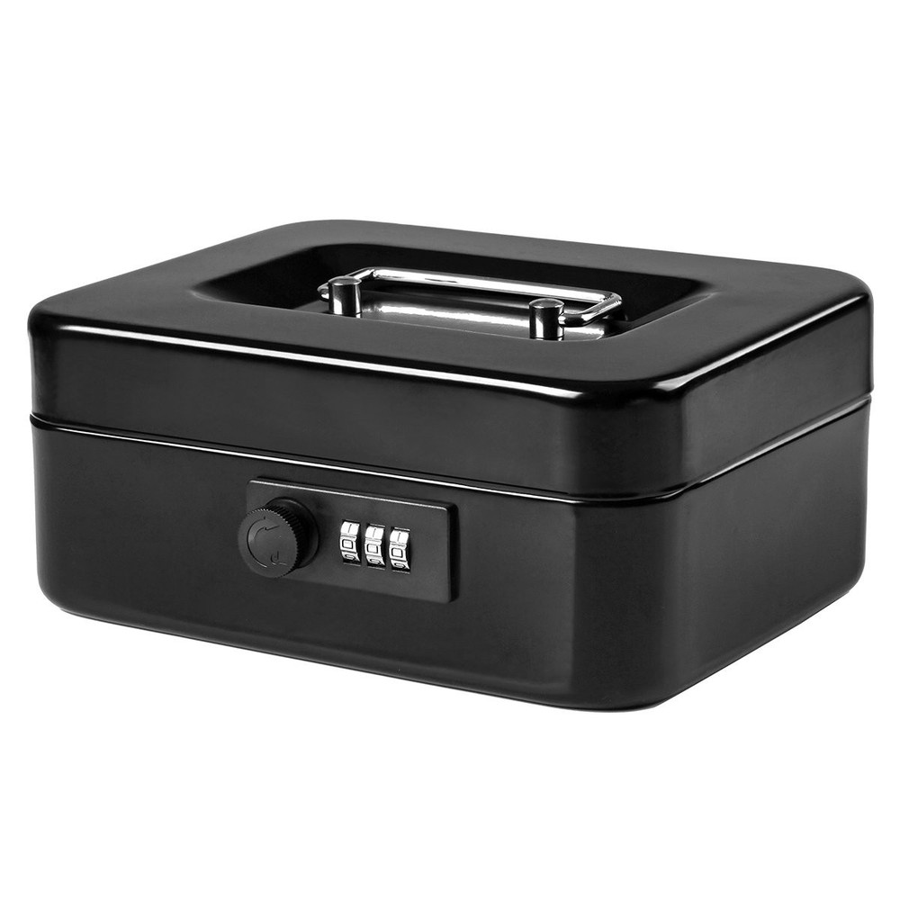Secure Cash and Medication Lock Box with Combination Lock Compact Storage